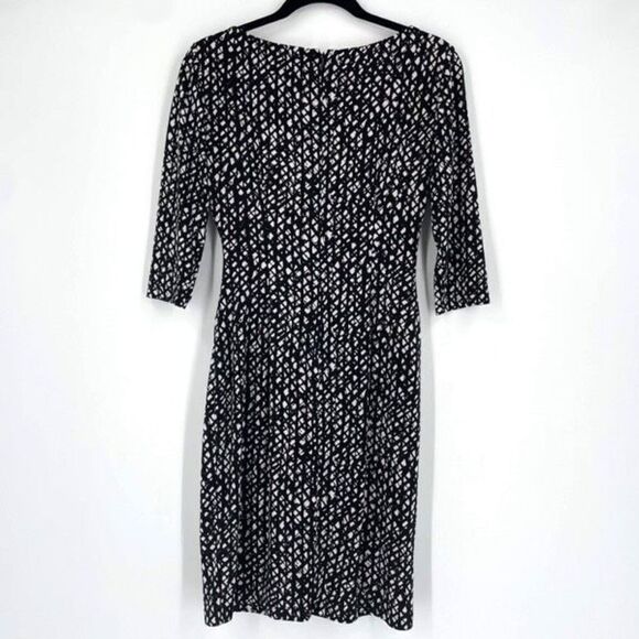 Tahari ASL ruched Twist‎ Dress Scoop Neck geometric flattering  size 4 - Picture 2 of 9